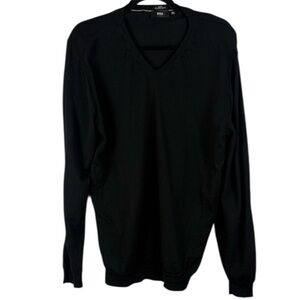 Hugo Boss Black Extra Fine Merino Wool V-Neck Long Sleeve XXL (Fits L) Sweater